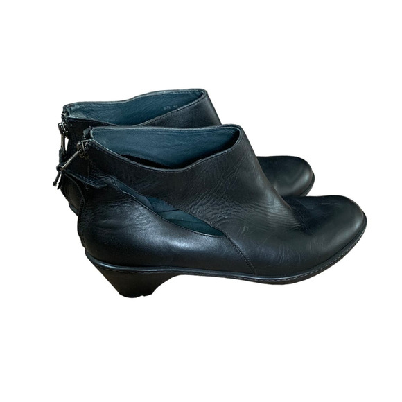 Dansko Bonita Leather Black Back Zip Bootie Cutout Side Womens Size 39  US 8.5 - Picture 1 of 9